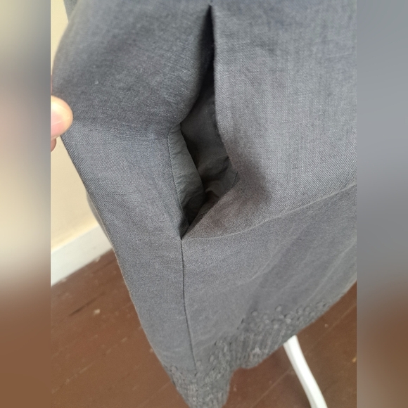 Eileen Fisher Organic Linen Gray Sequin Tank Dress Size 10 - Picture 6 of 15